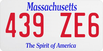 MA license plate 439ZE6