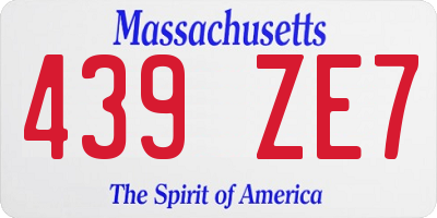 MA license plate 439ZE7