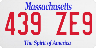 MA license plate 439ZE9