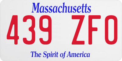 MA license plate 439ZF0