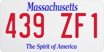 MA license plate 439ZF1