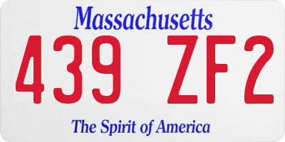 MA license plate 439ZF2
