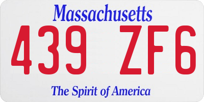 MA license plate 439ZF6