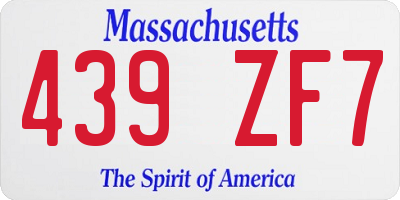 MA license plate 439ZF7
