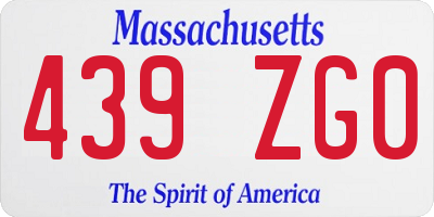 MA license plate 439ZG0