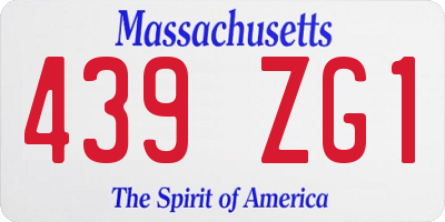 MA license plate 439ZG1