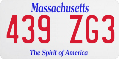 MA license plate 439ZG3