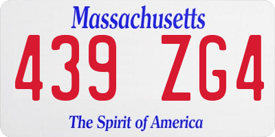 MA license plate 439ZG4