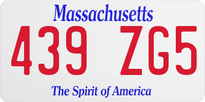 MA license plate 439ZG5