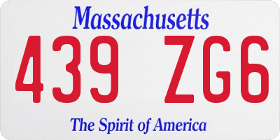 MA license plate 439ZG6