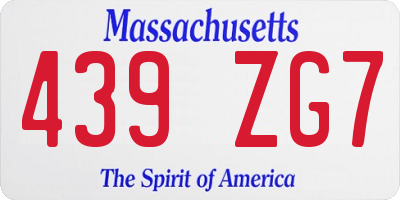 MA license plate 439ZG7