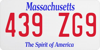MA license plate 439ZG9