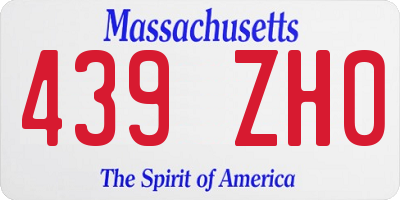 MA license plate 439ZH0