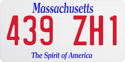 MA license plate 439ZH1