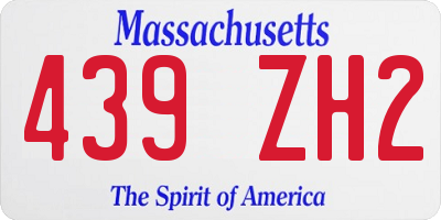 MA license plate 439ZH2