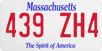 MA license plate 439ZH4
