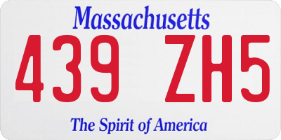 MA license plate 439ZH5