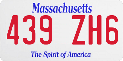 MA license plate 439ZH6