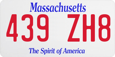 MA license plate 439ZH8