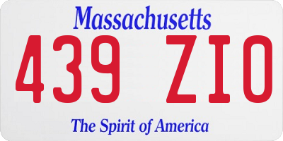MA license plate 439ZI0