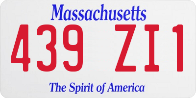 MA license plate 439ZI1