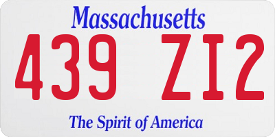 MA license plate 439ZI2