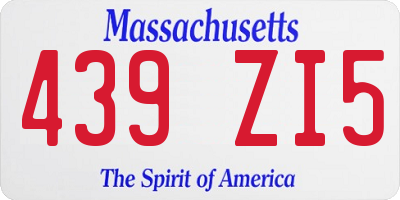 MA license plate 439ZI5