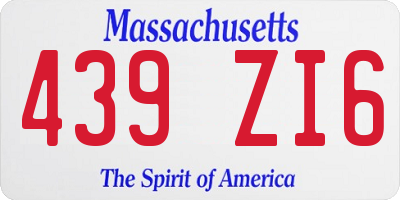 MA license plate 439ZI6