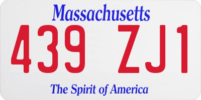 MA license plate 439ZJ1