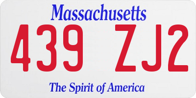 MA license plate 439ZJ2