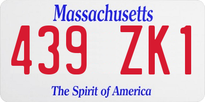 MA license plate 439ZK1