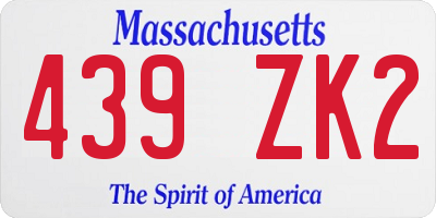 MA license plate 439ZK2