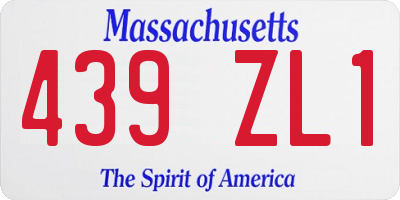 MA license plate 439ZL1