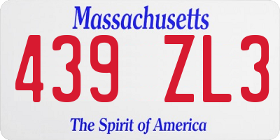 MA license plate 439ZL3