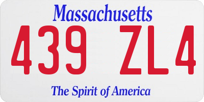MA license plate 439ZL4