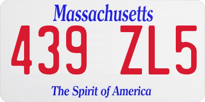 MA license plate 439ZL5