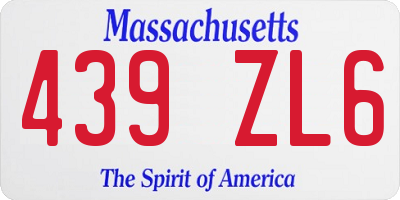 MA license plate 439ZL6