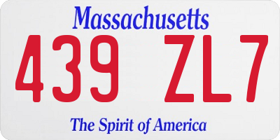 MA license plate 439ZL7