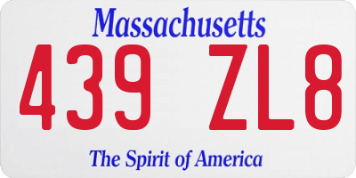 MA license plate 439ZL8