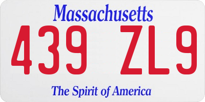 MA license plate 439ZL9
