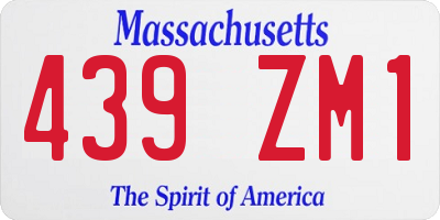 MA license plate 439ZM1