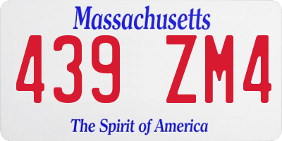 MA license plate 439ZM4