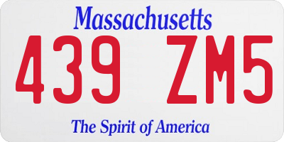 MA license plate 439ZM5