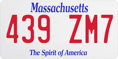 MA license plate 439ZM7