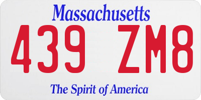 MA license plate 439ZM8
