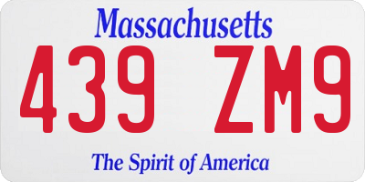 MA license plate 439ZM9