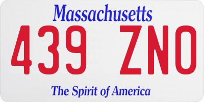 MA license plate 439ZN0