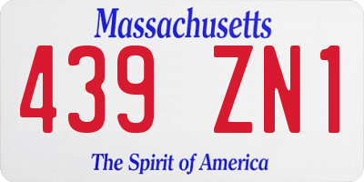 MA license plate 439ZN1