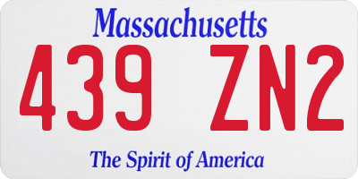 MA license plate 439ZN2