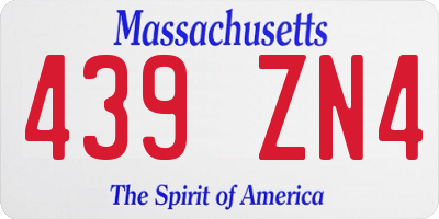 MA license plate 439ZN4